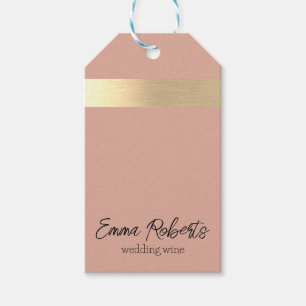 Roasted Peach Gold Foil Rustic Faux Gift Tags