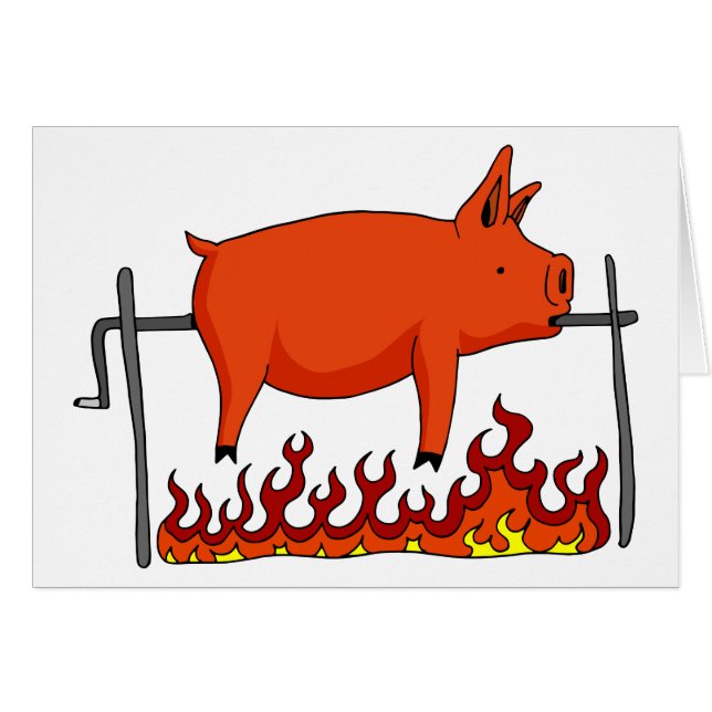 Roasted Pig on a Spit (Front Horizontal)