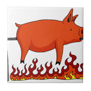 Roasted Pig on a Spit Tile