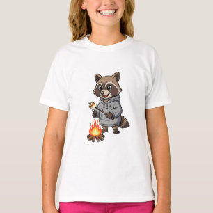 Roasting Raccoon Campfire Hoodie Kids T-Shirt