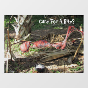 Roasting Skeleton Halloween Window Cling