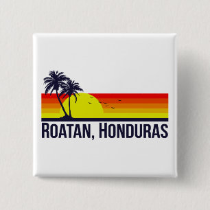 Roatan Honduras 2 Inch Square Button