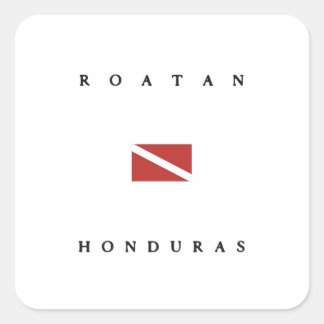 Roatan Honduras Scuba Dive Flag Square Sticker