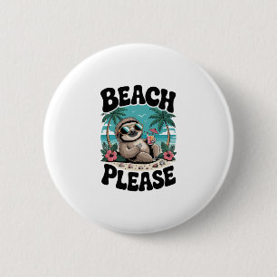 Roatan Honduras Sloth Summer 2 Inch Round Button