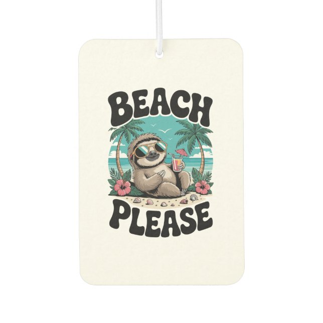 Roatan Honduras Sloth Summer Air Freshener (Front)