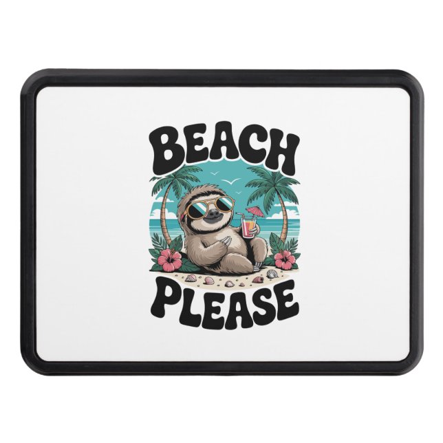 Roatan Honduras Sloth Summer Trailer Hitch Cover (Front)