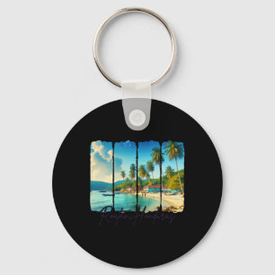 Roatan Honduras Travel Trip Brushstroke Meet Me In Keychain