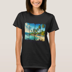 Roatan Honduras Travel Trip Brushstroke Meet Me In T-Shirt