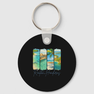 Roatan Honduras Traveling Trip Brushstroke Souveni Keychain