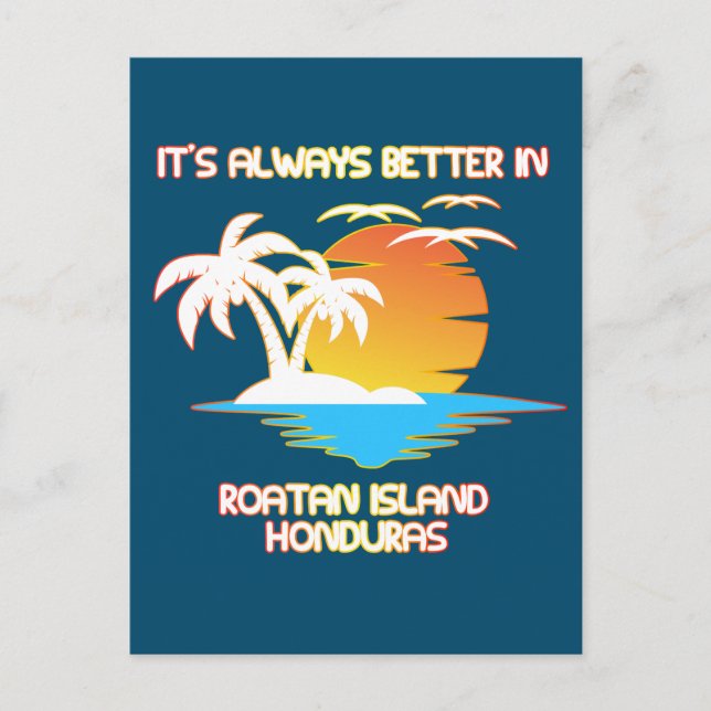 Roatan Island Caribbean Tropical Beach Honduras  Postcard (Front)