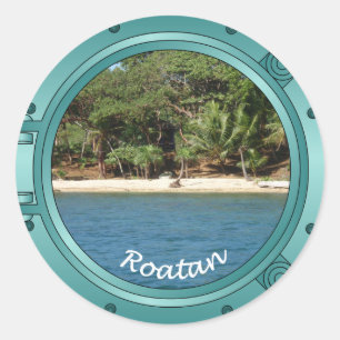 Roatan Porthole Classic Round Sticker