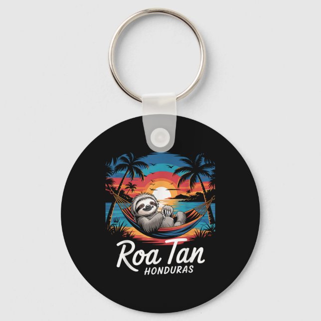 Roatan Sloth, Roatan Honduras Sloth, Roatan  Keychain (Front)