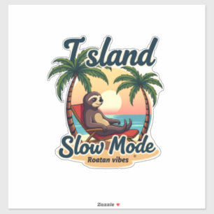 Roatan Sloth Vintage Island Relax Graphic 2