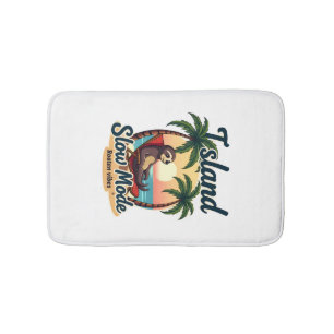 Roatan Sloth Vintage Island Relax Graphic 2 Bath Mat