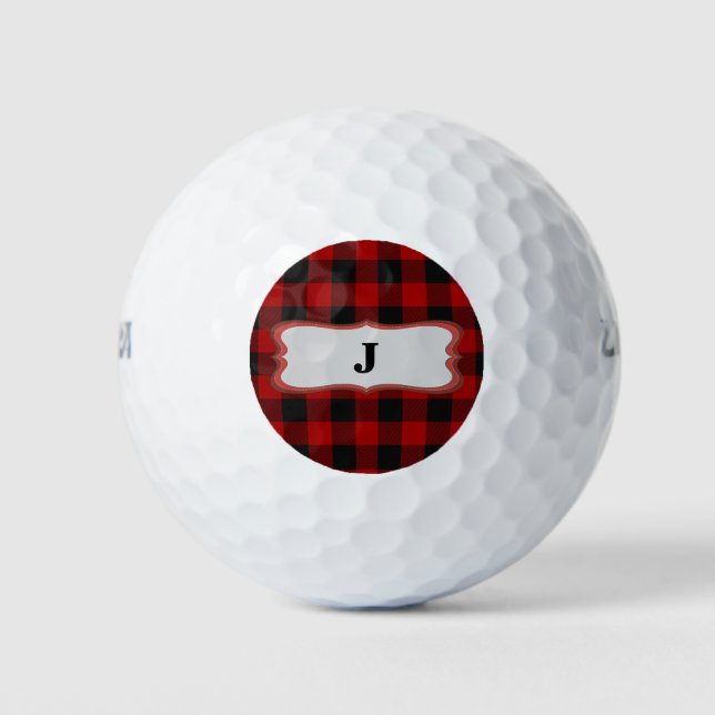 Rob Roy Tartan Red & Black Golf Balls (Front)