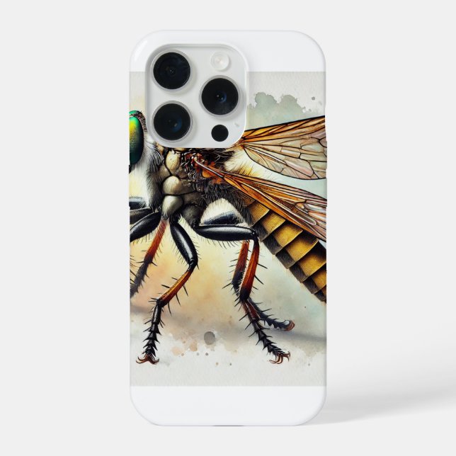 Robber Fly 131024IREF221 - Watercolor iPhone Case (Back)