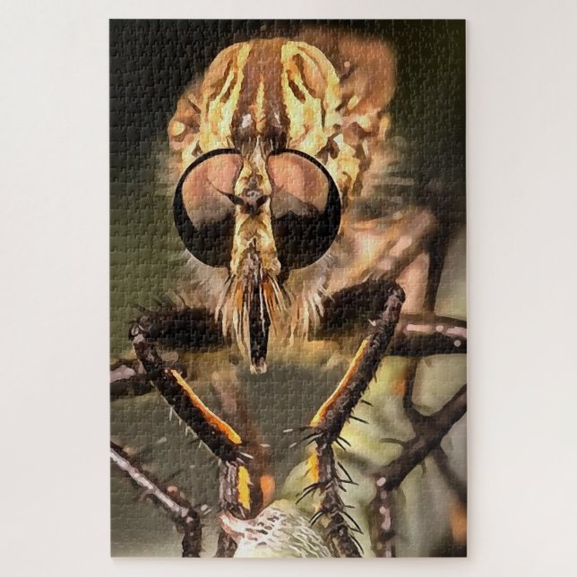Robber Fly Profile Asildae Artistic Close Up  Jigsaw Puzzle (Vertical)
