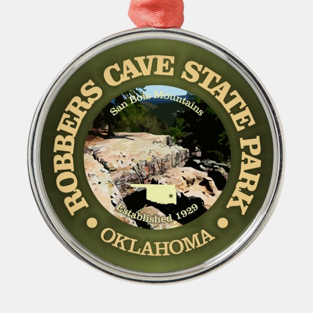 Robbers Cave SP Metal Ornament (Front)