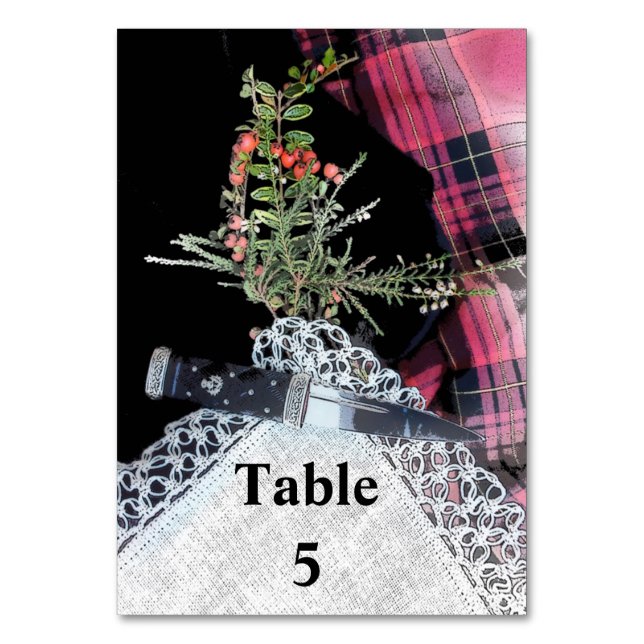 Robbie Burns casual Table marker Number (Front)