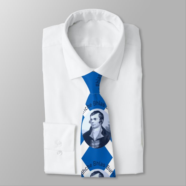 Robbie Burns - In Blue Oidhche Bhlas Burns Saltire Tie (Tied)