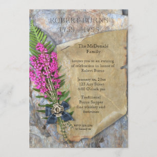 Robbie Burns invitation rustique