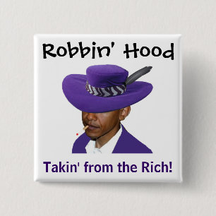 Robbin' Hood - Obama 2 Inch Square Button
