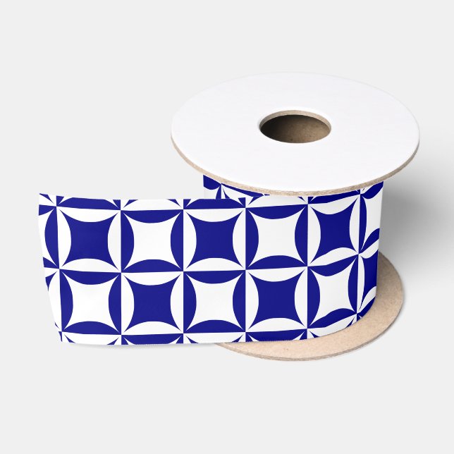Robbing Peter to Pay Paul Blue Pattern Satin Ribbon (Spool)