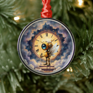 Robby the Winged Timekeeper – Wings of Time Series Metal Ornament