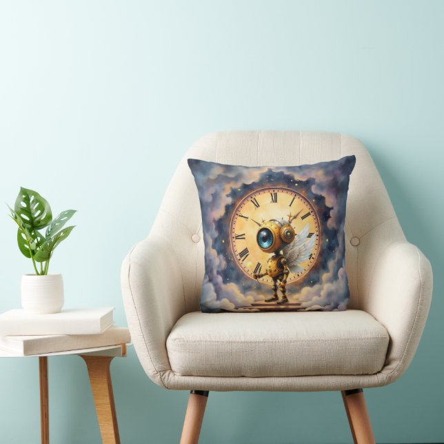 Robby the Winged Timekeeper – Wings of Time Series Throw Pillow (Chair)