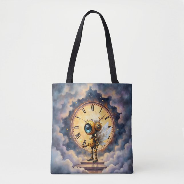 Robby the Winged Timekeeper – Wings of Time Series Tote Bag (Front)