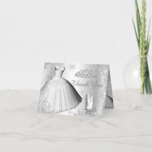 Robe à étincelles en argent et Carte de remercieme