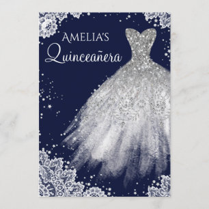 Robe à paillettes blanche en dentelle, invitation