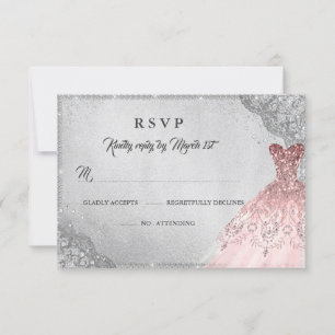 Robe à paillettes en or rose argent diamant RSVP