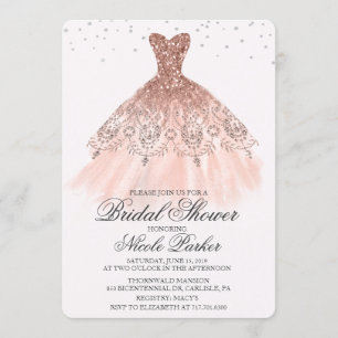 Robe à paillettes pour douche de mariée Invitation
