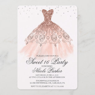 Robe à paillettes Sweet 16 Invitation diamant