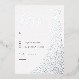 Robe Argent Robe Mariée Ou Carte RSVP Anniversaire