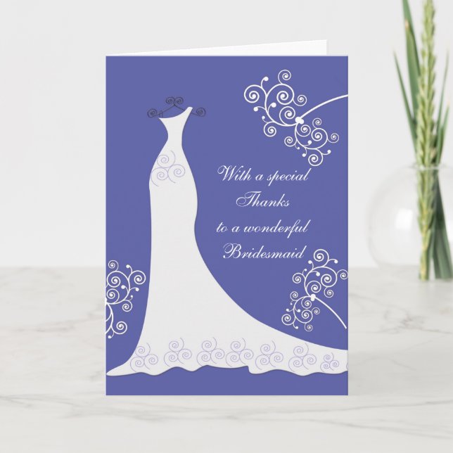 Robe blanche, remous sur le Merci bleu de mariage (Devant)