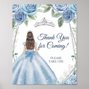 Robe bleu Dusty Poster du Merci Quinceañera