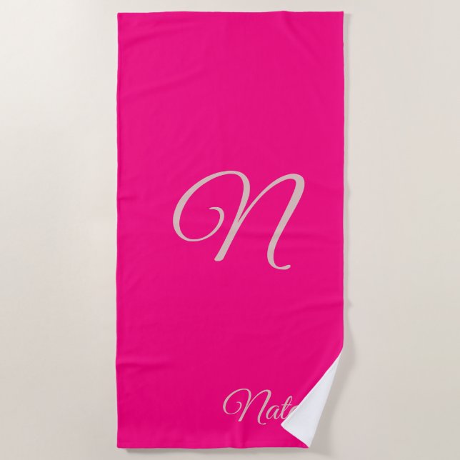 Robe claire couleur solide monogrammed serviette d (Devant)