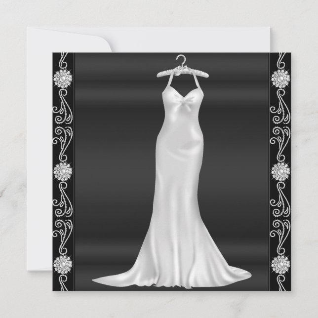 Robe d'argent Invitation de fête d'anniversaire (Devant)