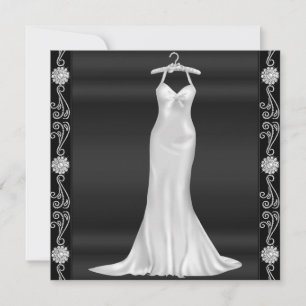 Robe d'argent Invitation de fête d'anniversaire