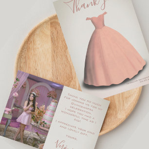 Robe de coing Quinceañera carte de remerciements