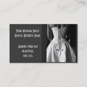 Robe de mariage de location ou cartes de visite de