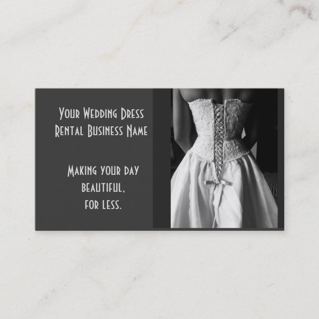 Robe de mariage de location ou cartes de visite de (Devant)