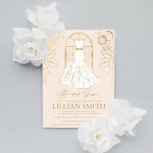 Robe de mariée élégante or et rose Invitation de d