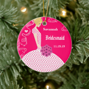 Robe de mariée fuchsia blonde Ornement de demoisel