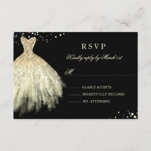 Robe de Quinceanera à paillettes Or Noir RSVP