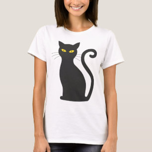 Robe de T-shirt chat noir