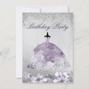 Robe d'étincelle d'argent violet Invitation de fêt