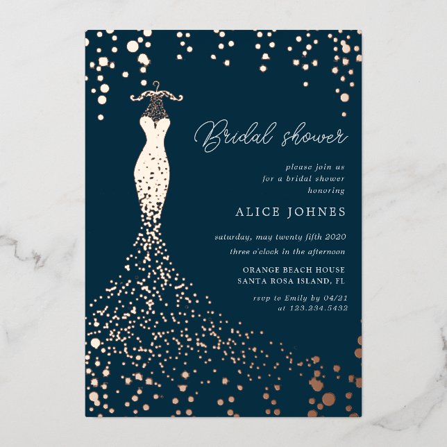 robe dorée nuptiale semelle invitation (Recto)